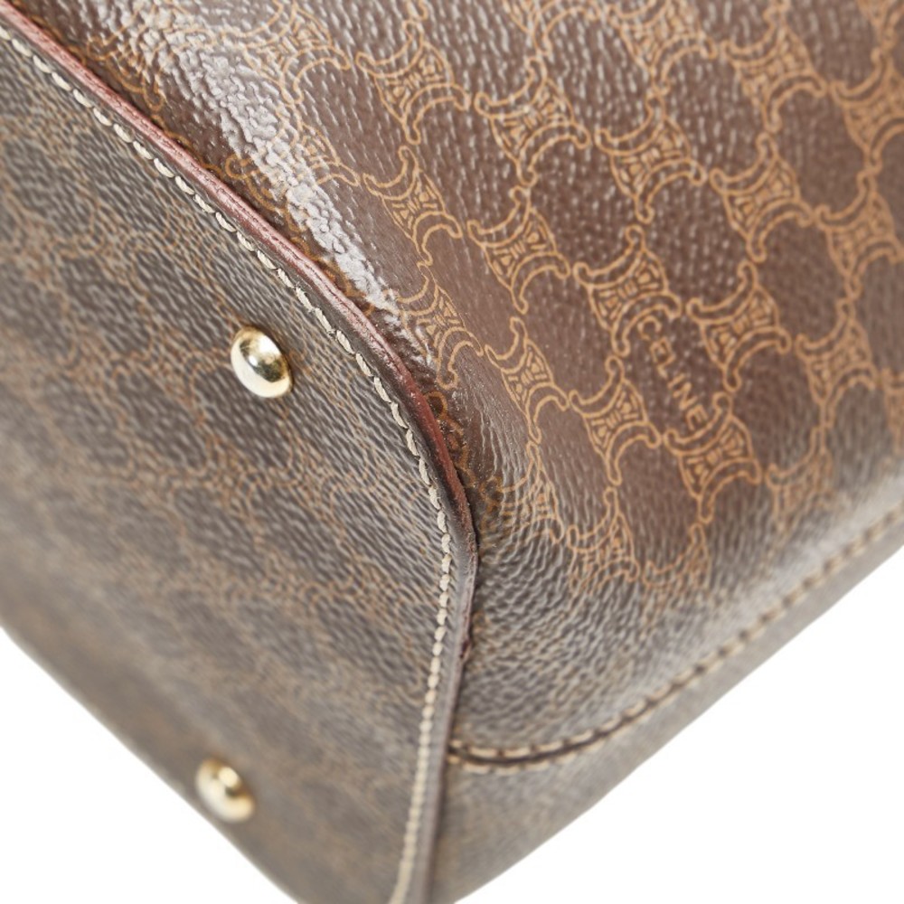 Celine Macadam Handbag Tote Bag Brown Leather s - Picture 6 of 11